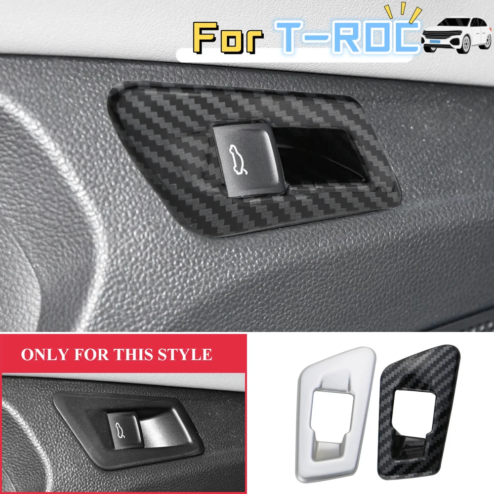 Car Trunk Tailgate Switch Button Trims Stickers For Volkswagen VW T-roc Troc 2018 2019 2020 2021 2022 2023 ABS Carbon Fiber Acc.