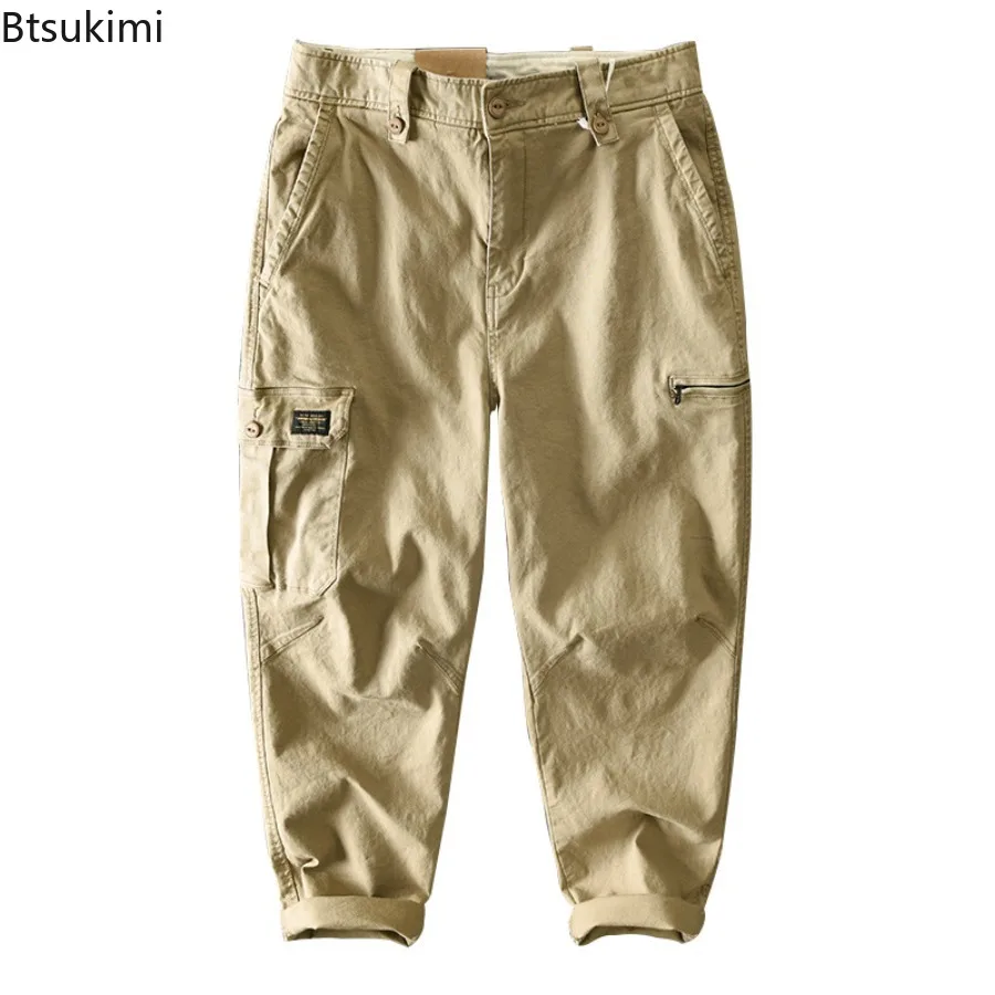 2025 Autumn Winter Men's Cotton Cargo Pants Fashion Multi Pocket Design Casual Baggy Pants Man Joggers Pants Harajuku Streetwear