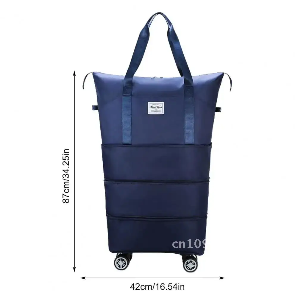 

Large Capacity with Travel Bag Zipper Closure Waterproof Suitcase Bag Luggage Wheels Expandable Rotatable Duffel Bag