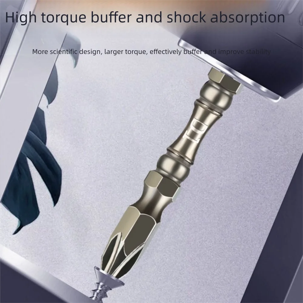 Punta a croce in acciaio legato resistente agli urti con filettatura magnetica D1 Punte per cacciavite PH2 impermeabili ad alta durezza