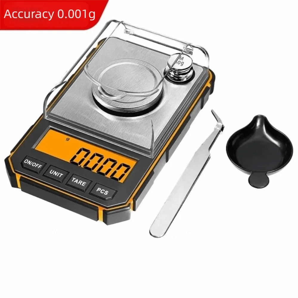 

Удобные электронные цифровые весы 50 г/0,001 г, прецизионные портативные карманные весы с калибровочными гирьми 50 г, мини-весы