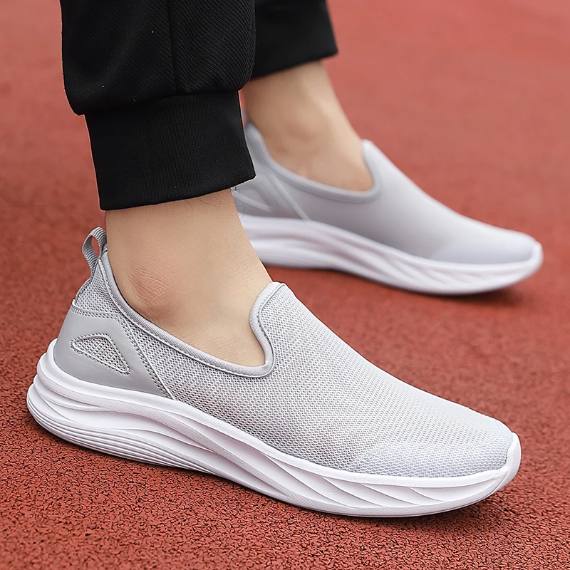 Heren Zomer Mesh Wandelschoenen Loafers Sport Outdoor Licht Vader Flats Ademende Fitness Sneakers Zachte Grote Maat 39-46