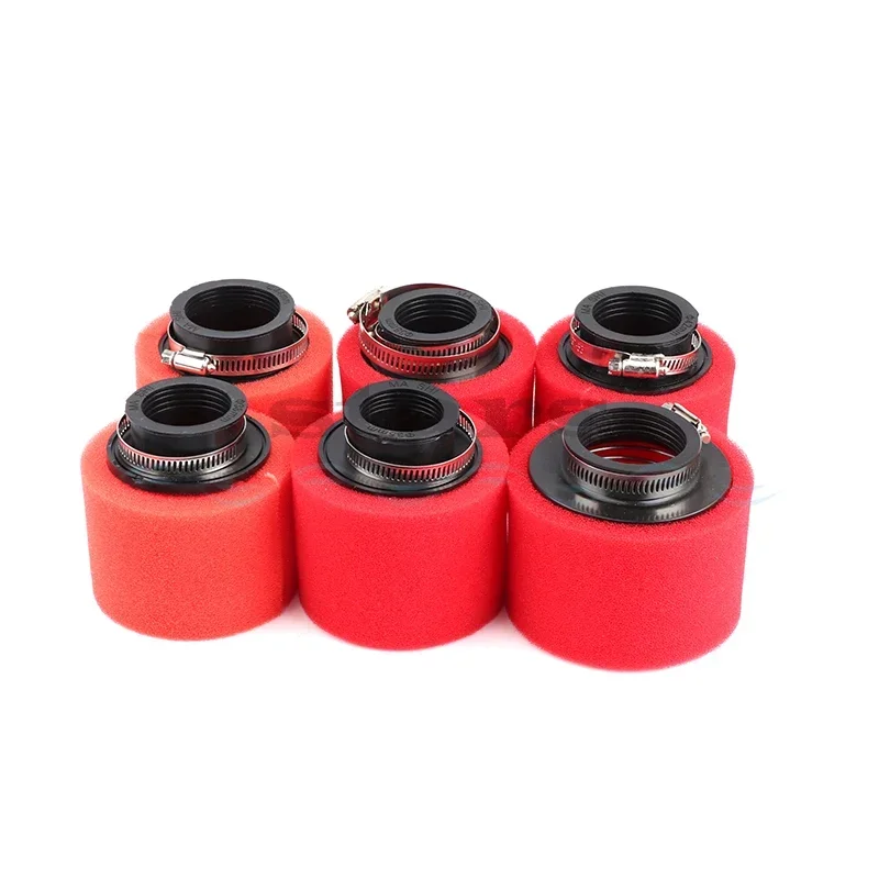 35mm 38mm 42mm 45mm 48mm Bend Elbow Neck Foam Air Filter Sponge Cleaner Moped Scooter Dirt Pit Bike Motorcycle RED Kayo BSE