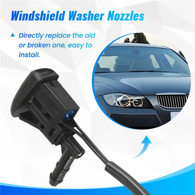 Precision 2X New Windshield Heated Washer Sprayer Nozzle Jet 61668361039 For-BMW 3 Series E46 325 330 2003-2006 / E89 Z4 2009-20 - view 2