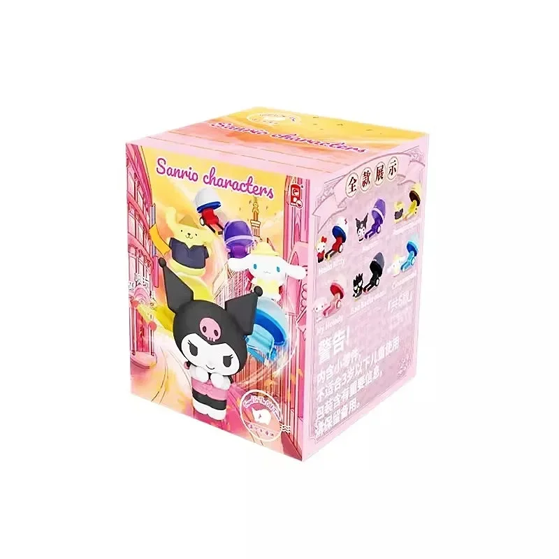 Sanurgente Hello Kitty Kuromi Melody Blind Box, Jaune, Série encourue, Cinnamoroll, 6 styles, Kawaii, Renforcement des ornements, Cadeaux pour filles