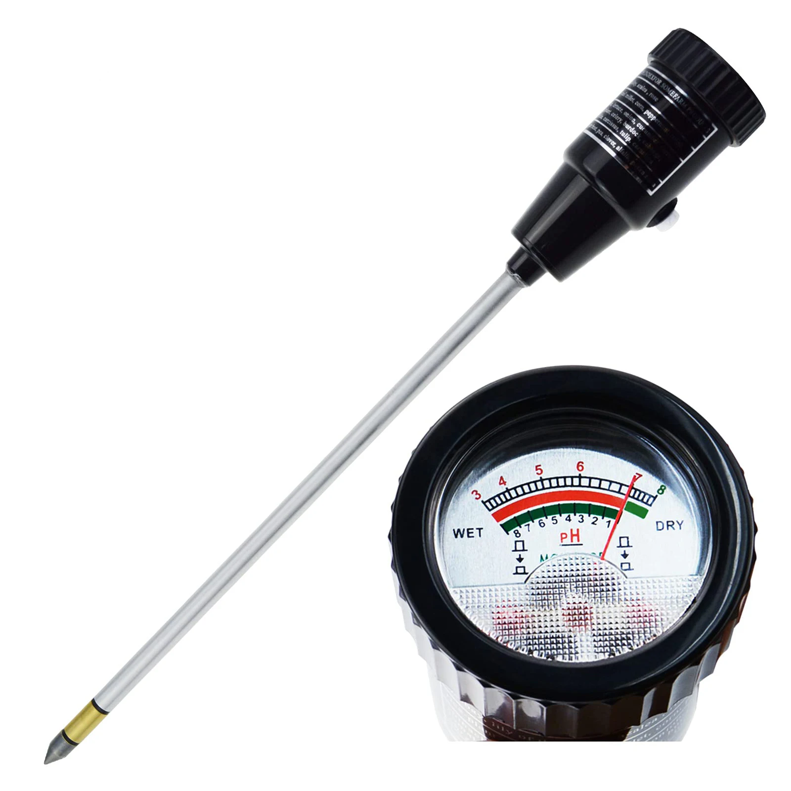 For ZD06 Soil PH Tester Soil Moisture Tester 295mm Electrode Waterproof Soil Tester