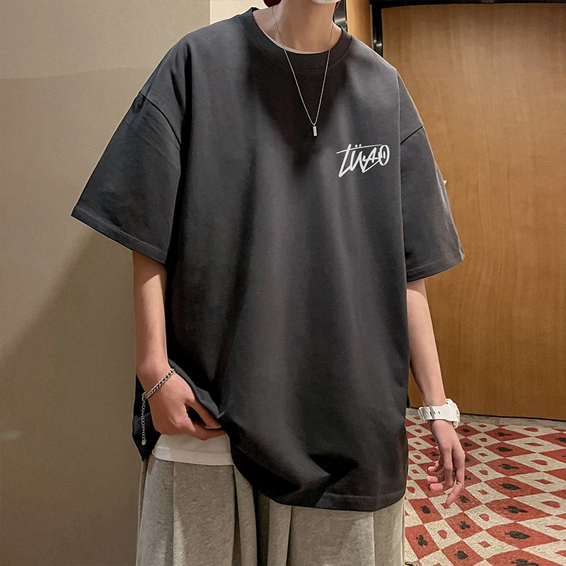 camiseta-pesada-de-manga-curta-masculina-2025-novo-verao-puro-algodao-americano-na-moda-marca-solta-branco-roupas-versateis