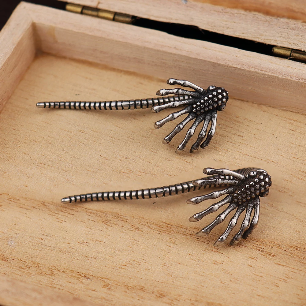 New Fashion Monster High Stud Earrings for Men and Women Stainless Steel Demon Earring Punk Rock Charm Ear Jewelry Accessories