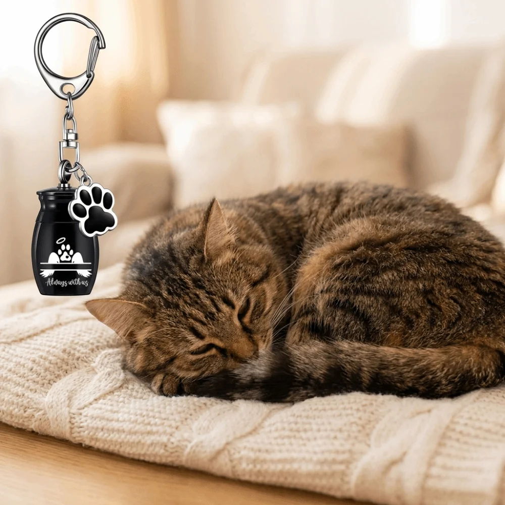 Portable Waterproof Pet Urns Keychain Lightweight Wear Resistant Dog Ashes Keepsake Hanging Small Pet Urns Funeral Memorials