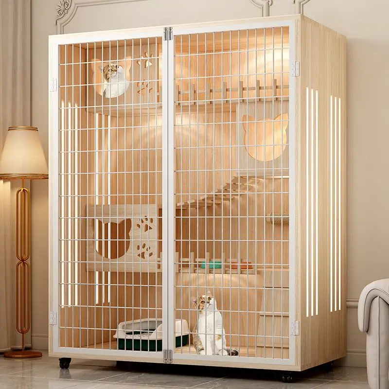 

Cat villa household cat cabinet cat cage waterproof cat nest indoor cat cage big cat house cat house solid wood cat house