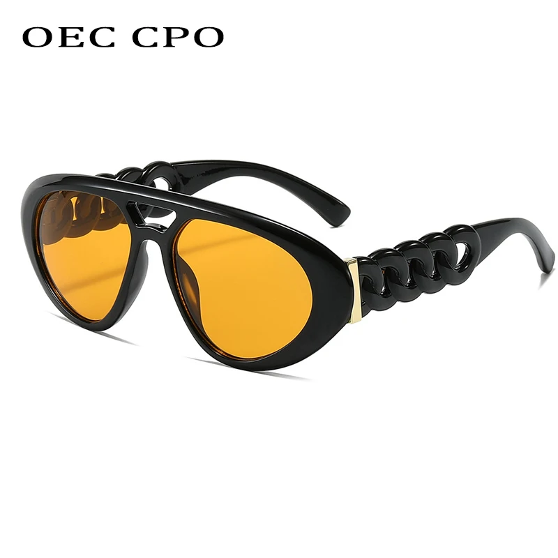 

Oversize Double Bridges Square Sunglasses Women Vintage Yellow Orange Lens Sun Glasses Men Trending UV400 Eyewear Male Shades