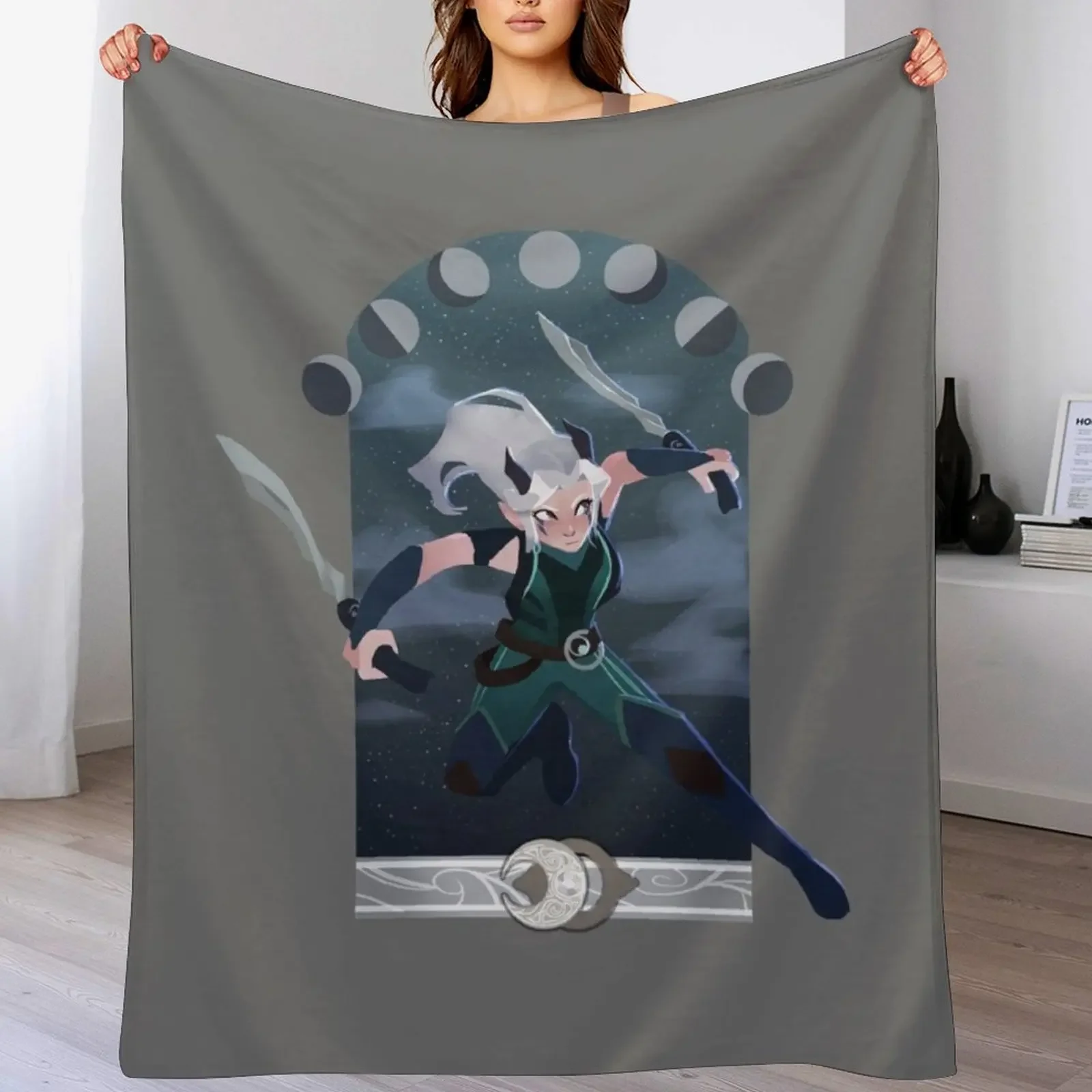

Rayla. Moonshadow fighter Throw Blanket Luxury Designer Fashion Sofas Softest Sofas Blankets