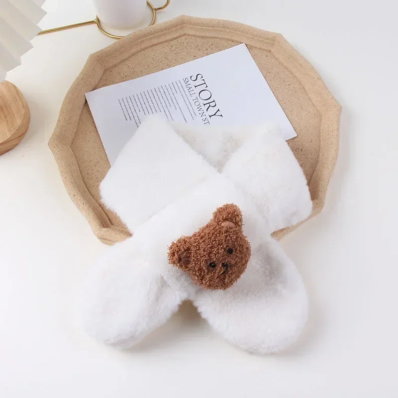 Kawaii Baby Scarfs Lovely Cartoon Doll Bear Shawls for Toddler Boy Girl Cute Scarf Autumn Winter Warm Baby Clothing Accessories