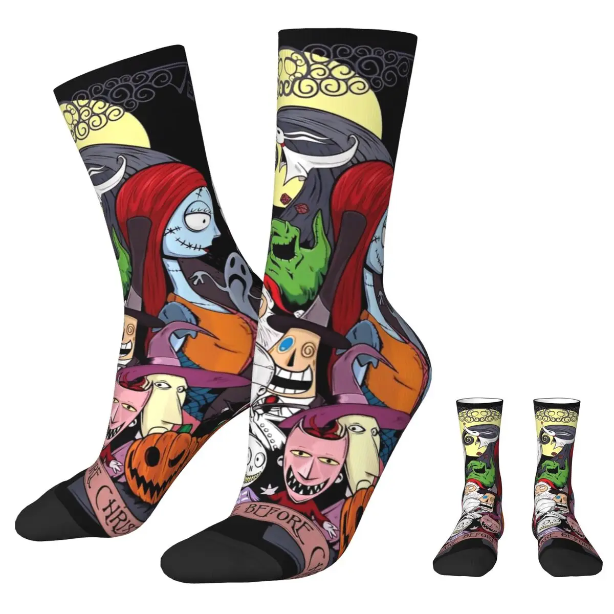 The Nightmare Before Christmas Socks Men Women Cartoon Halloween Harajuku Spring Summer Autumn Winter Middle Tube Socks