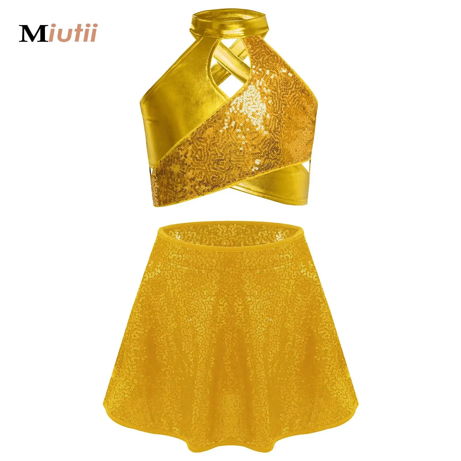 

Детские комплекты для балета и танцев с блестками для девочек, костюм для катания на коньках, гимнастический костюм, наряды для современных латинских джазовых танцев, сценического выступления