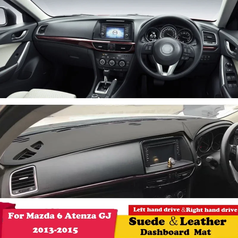 

Для Mazda 6 2013-2015 GJ1 Atenza Mazda6 Кожаный коврик для приборной панели, солнцезащитный козырек, защитный ковер для стайлинга автомобиля, замшевый коврик для приборной панели