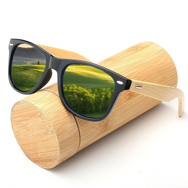 Gafas de sol clásicas de madera para hombre, lentes de sol de bambú, UV400, deportivas, a la moda