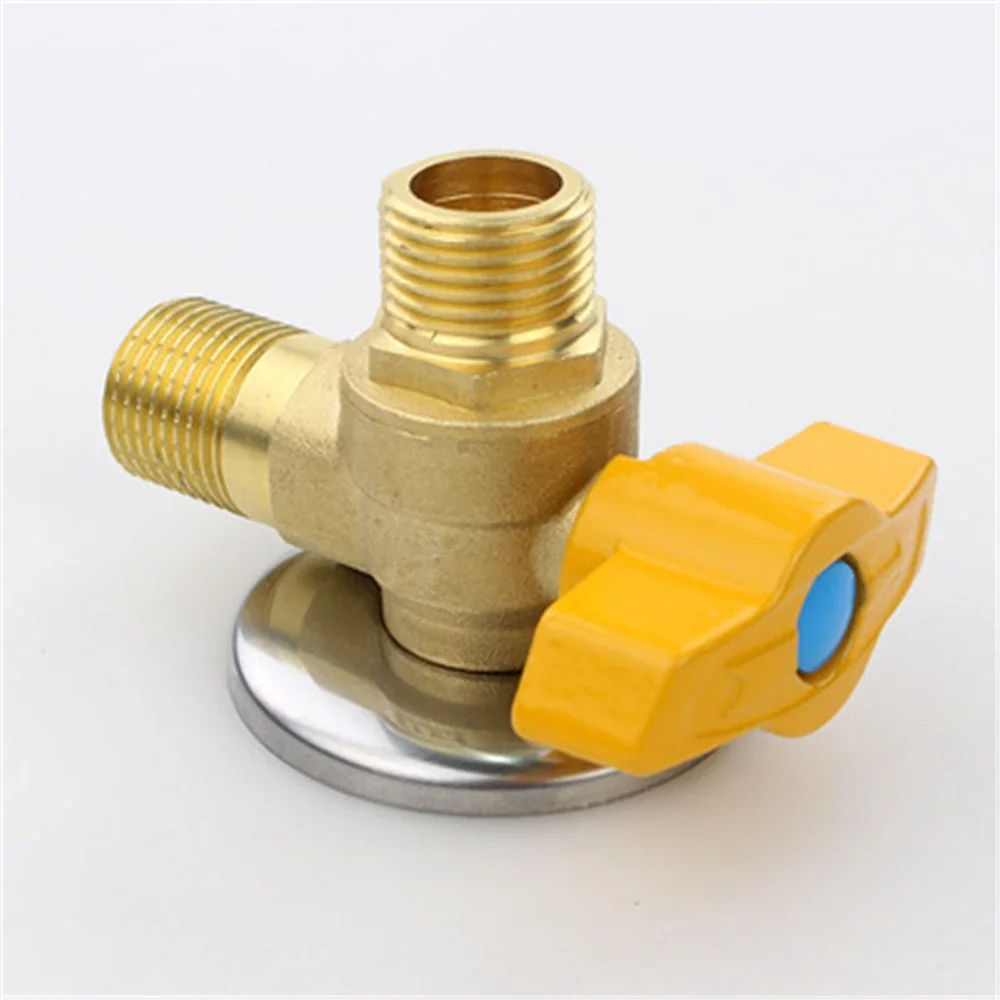 All Copper 4 Points Large Flow Triangle Ball Valve Copper Ball Core Faucet Water Heater Special Switch Ball Valve Triangle Valve