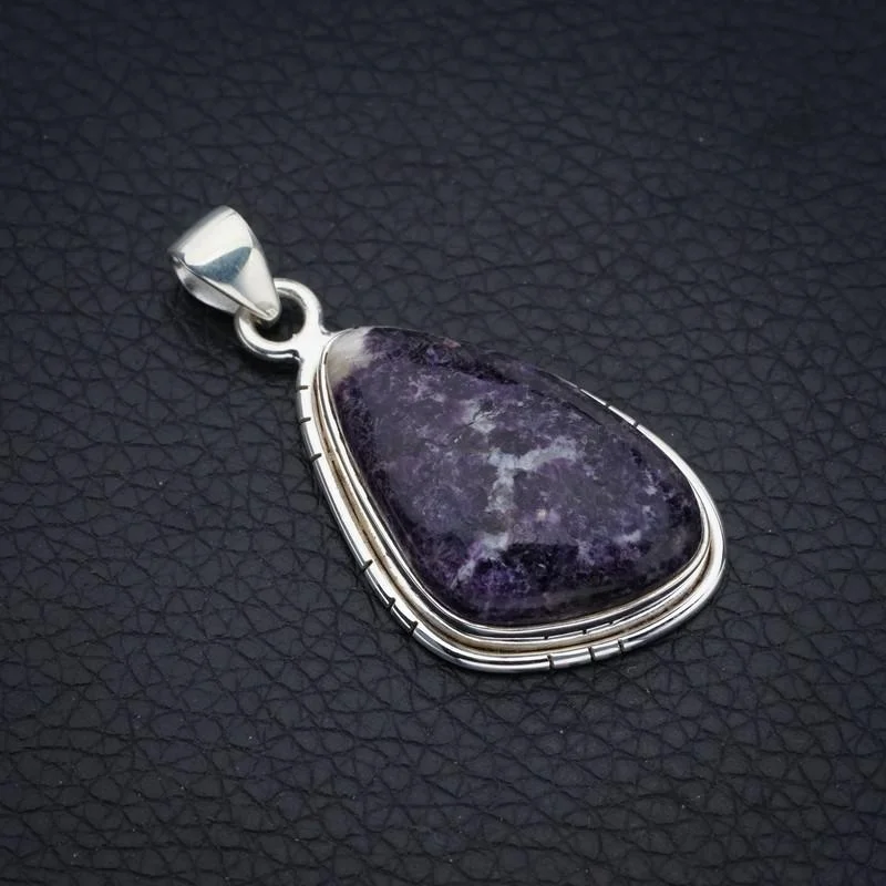 

StarGems Purple Lepidolite Handmade 925 Sterling Silver Pendant 1.75" F4050