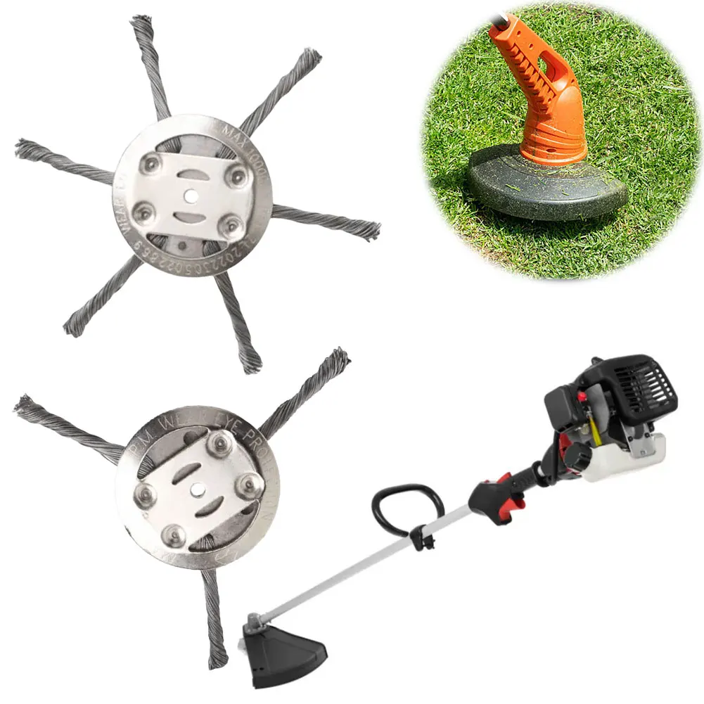 

3/6 Cutter Steel Wire Weed Brush Cutter Grass Trimmer Head Universal Rotary Wheel Brush Disc Lawn Mower Garden Tools