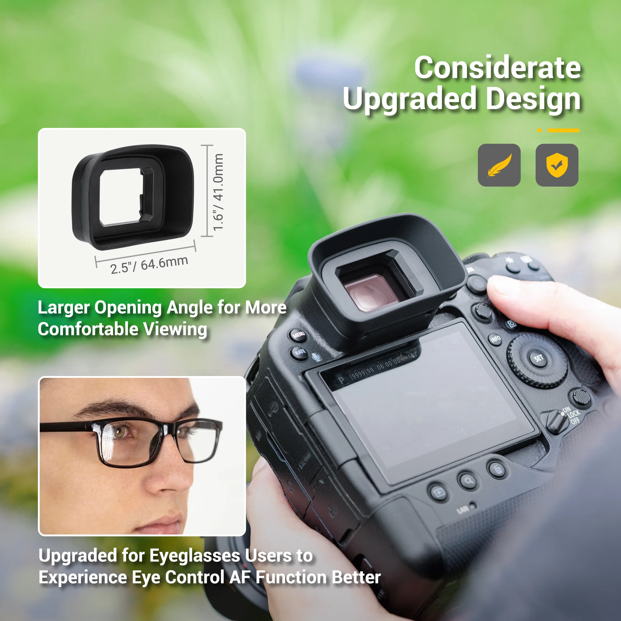 Replaces Canon ER-h / ER-hE Soft Eyecup Eyepiece Viewfinder Eye Cup for Canon EOS R3 Eyecup Camera Extended Eyeshade Protector