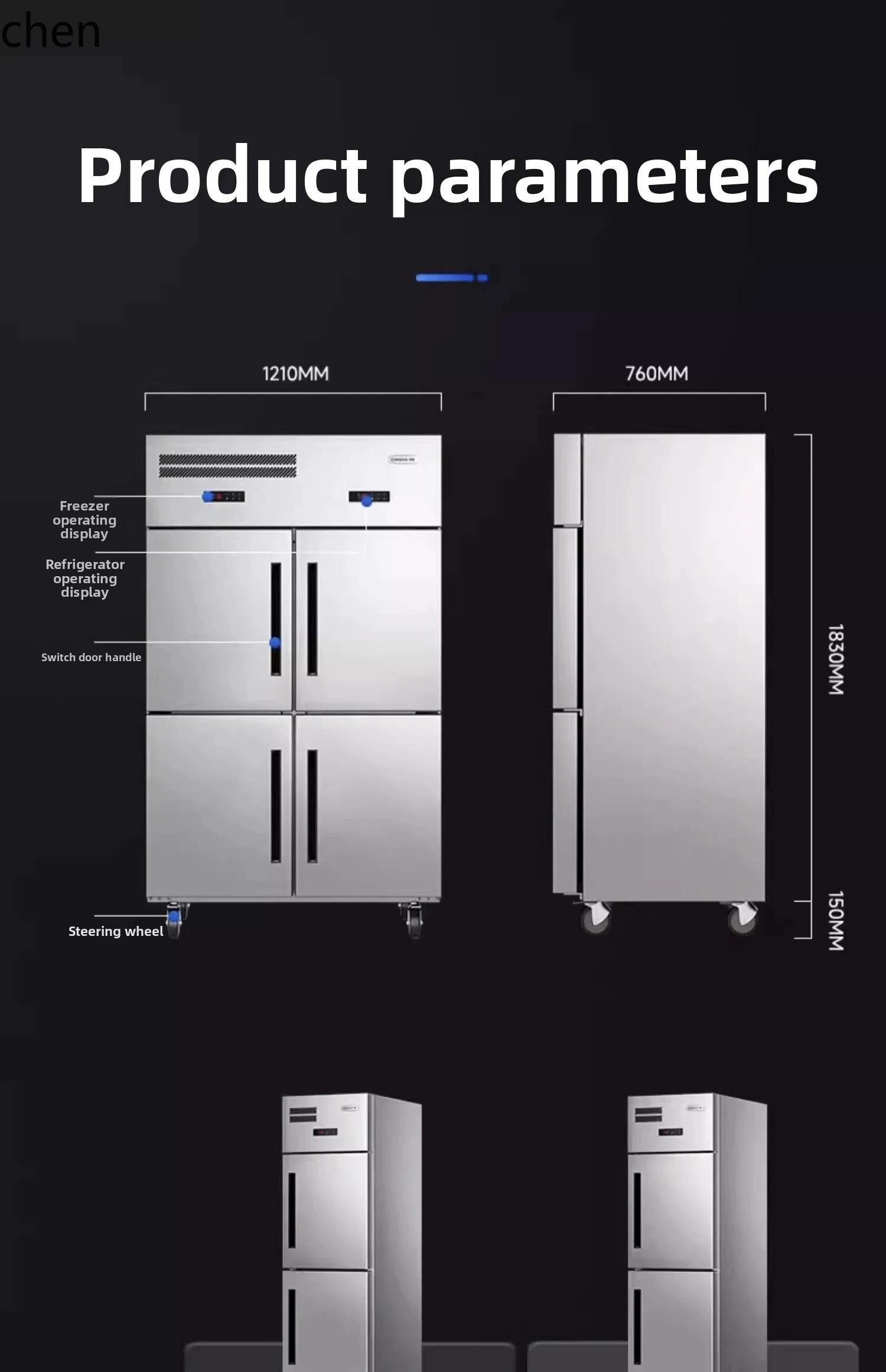 ZML congelatore a bassa temperatura commerciale doppia porta doppia temperatura cottura raffreddato ad aria frigorifero verticale senza gelo