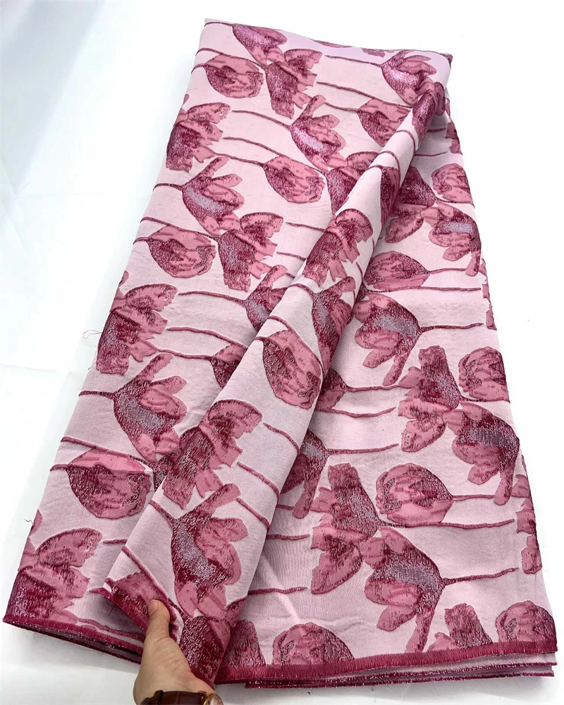 

African Jacquard Lace FabricPremium Embroidered Brocade Tulle Lace For Bridal Gowns & Evening Dresses