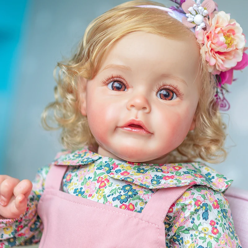 60CM Reborn Toddler Doll Sue-Sue Princess Girl Touch Soft Many Hand-Detailed with Rooted Hair Painting  Art Doll Gifts for Girls