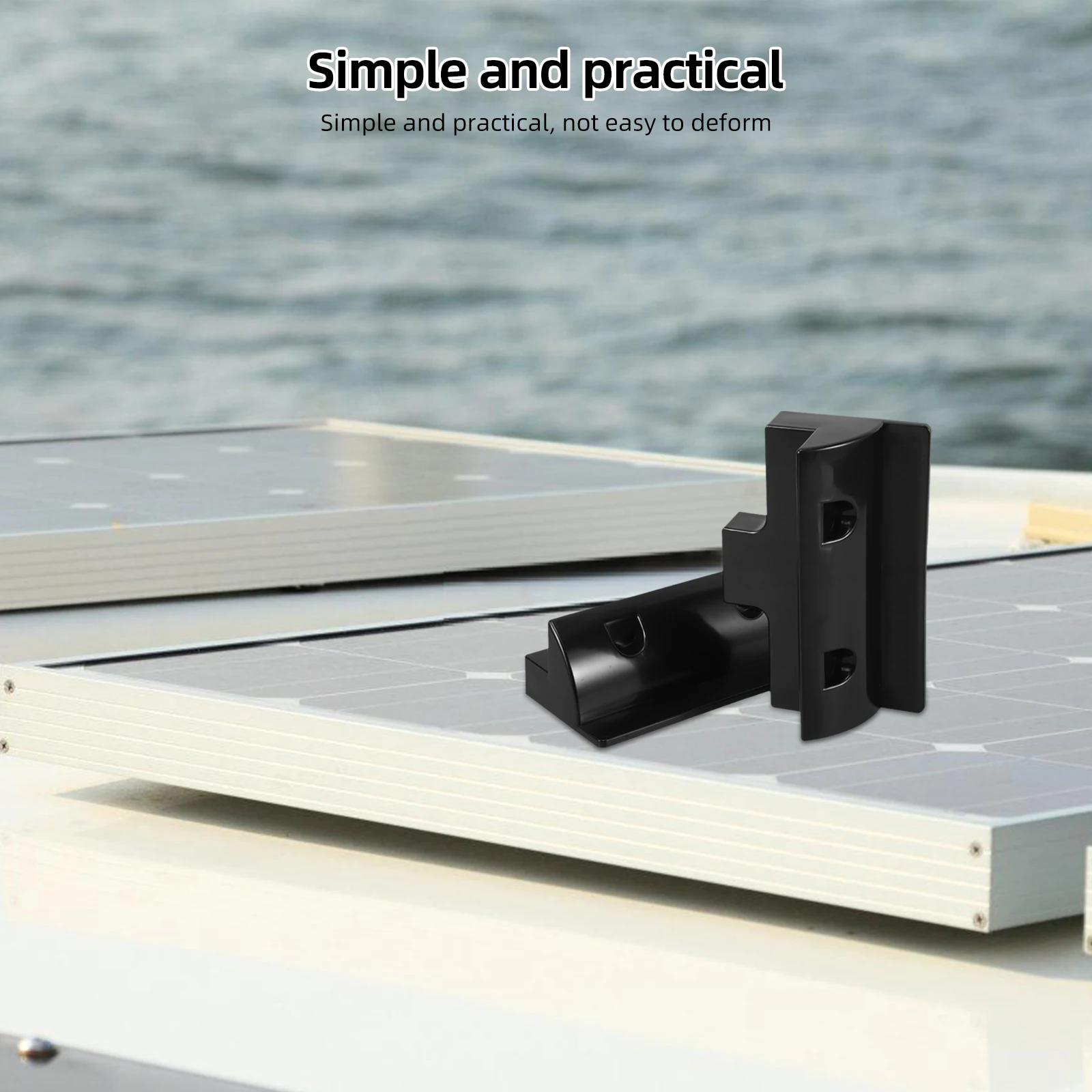 

2pcs Solar Panel Brackets Black Reinforced Mounting Kit for Rv Yacht Easy Installation Stable Materials Long Term Use