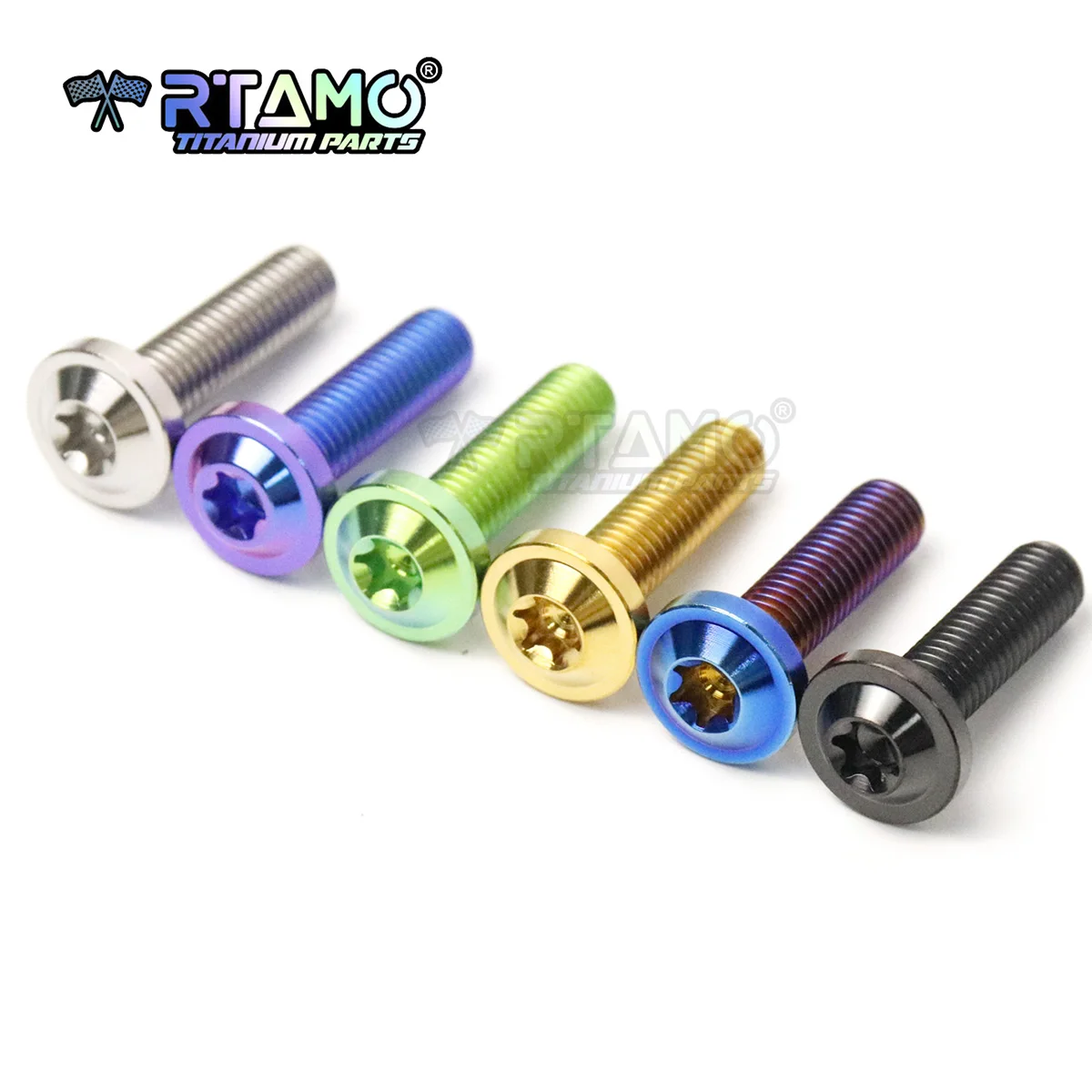 RTAMO Titanium Bolt M8X10/15/20/25/30/35/40/45/50/55/60/65/70/80/90 Torx Head for Motorcycle Riding Modification Fastener