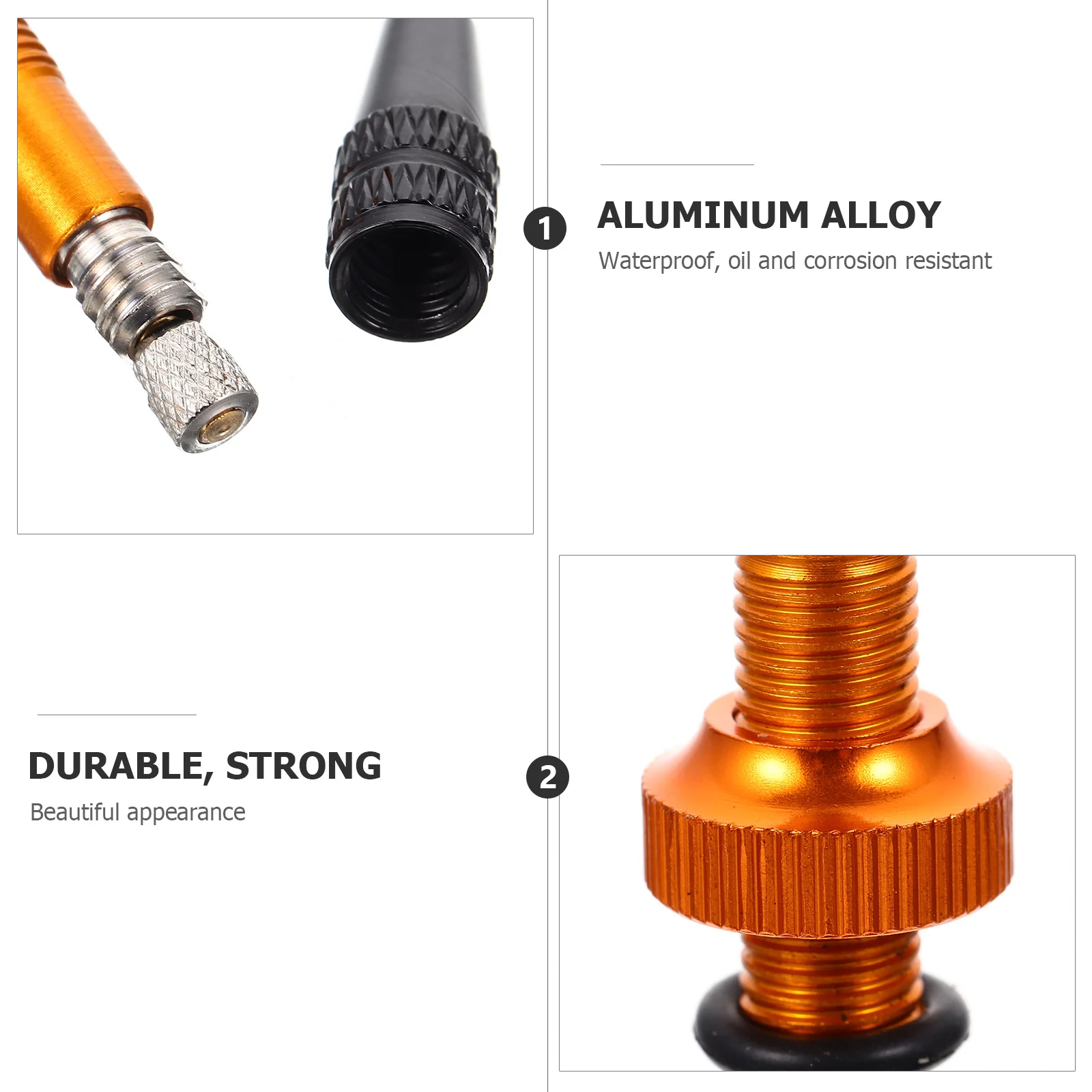 Bicycle Inner Tube Valve Metal Tubeless Valves Stem For Bike Tire Repair French Vacuum Air Nozzle Caps Stem Bike Accessory