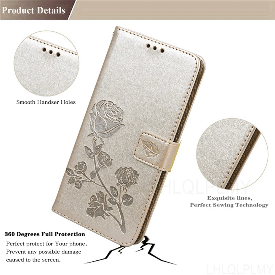 Rose Leather Wallet Flip Case For Motorola Moto G14 G54 G55 G84 E13 G04 G24 G34 G13 G23 G53 G56 G86 G85 5G G82 G35 G71 E14 Cover