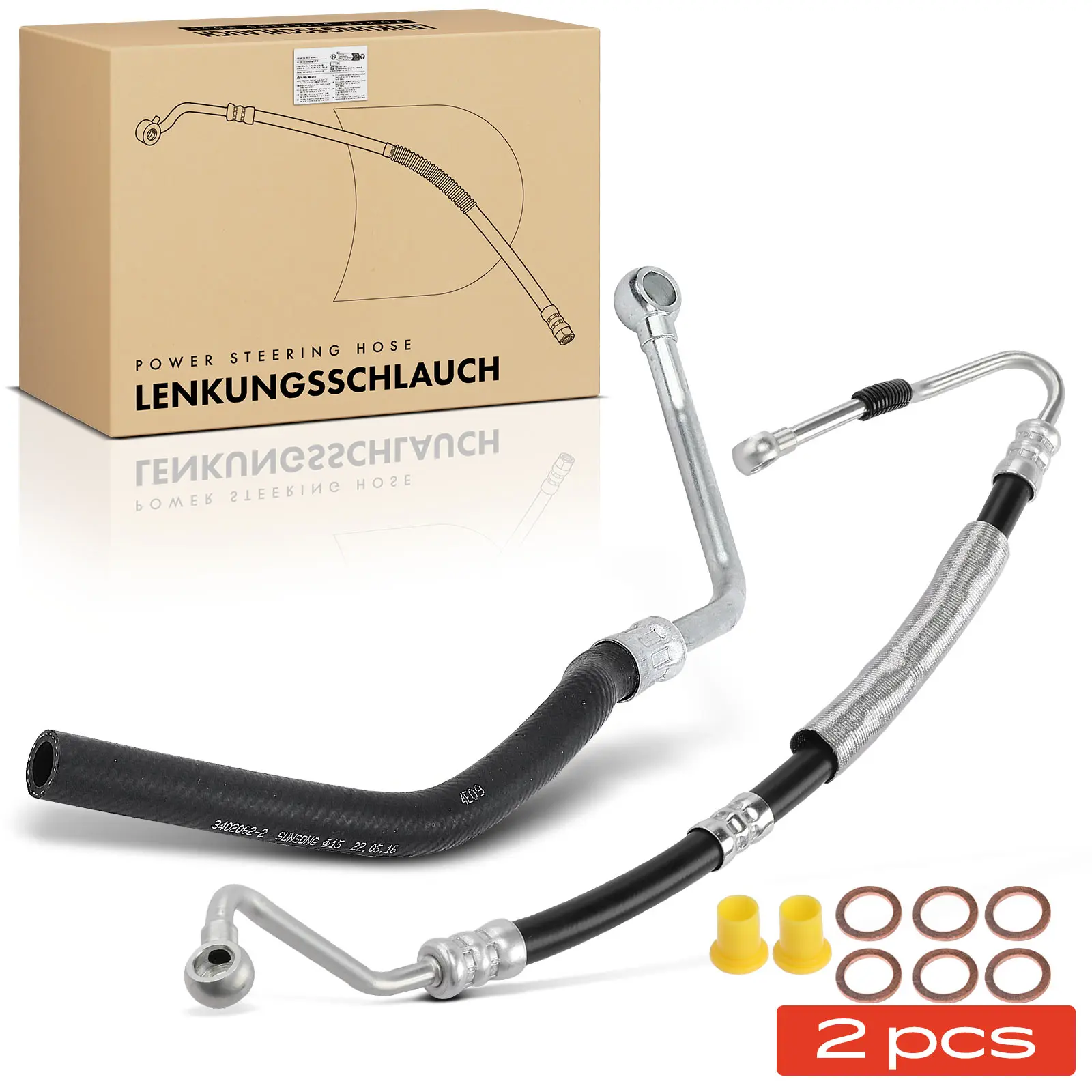Tuyau de direction hydraulique Frankberg 1X + tuyau de direction assistée 1X pour BMW Série 7 E38 3.5L 4.4L 3402519 3401025 32411093727