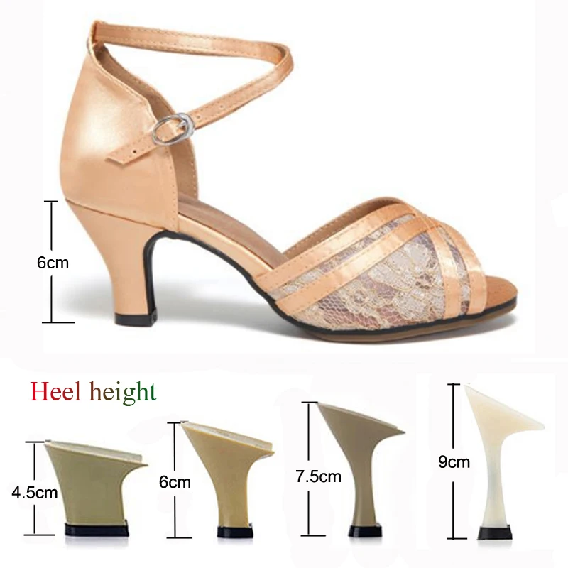 Summer New Latin Shoes Salsa Tango Ballroom Party High Heel Women\'s Shoes Skin Tone Bronze Girls Sandals Outdoor Sports Shoes