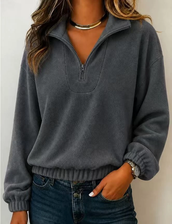 2026 New Winter Autumn Women's Fashion Downy Sweater with Loose Collar, Hooded Long-Sleeved Turtleneck Top