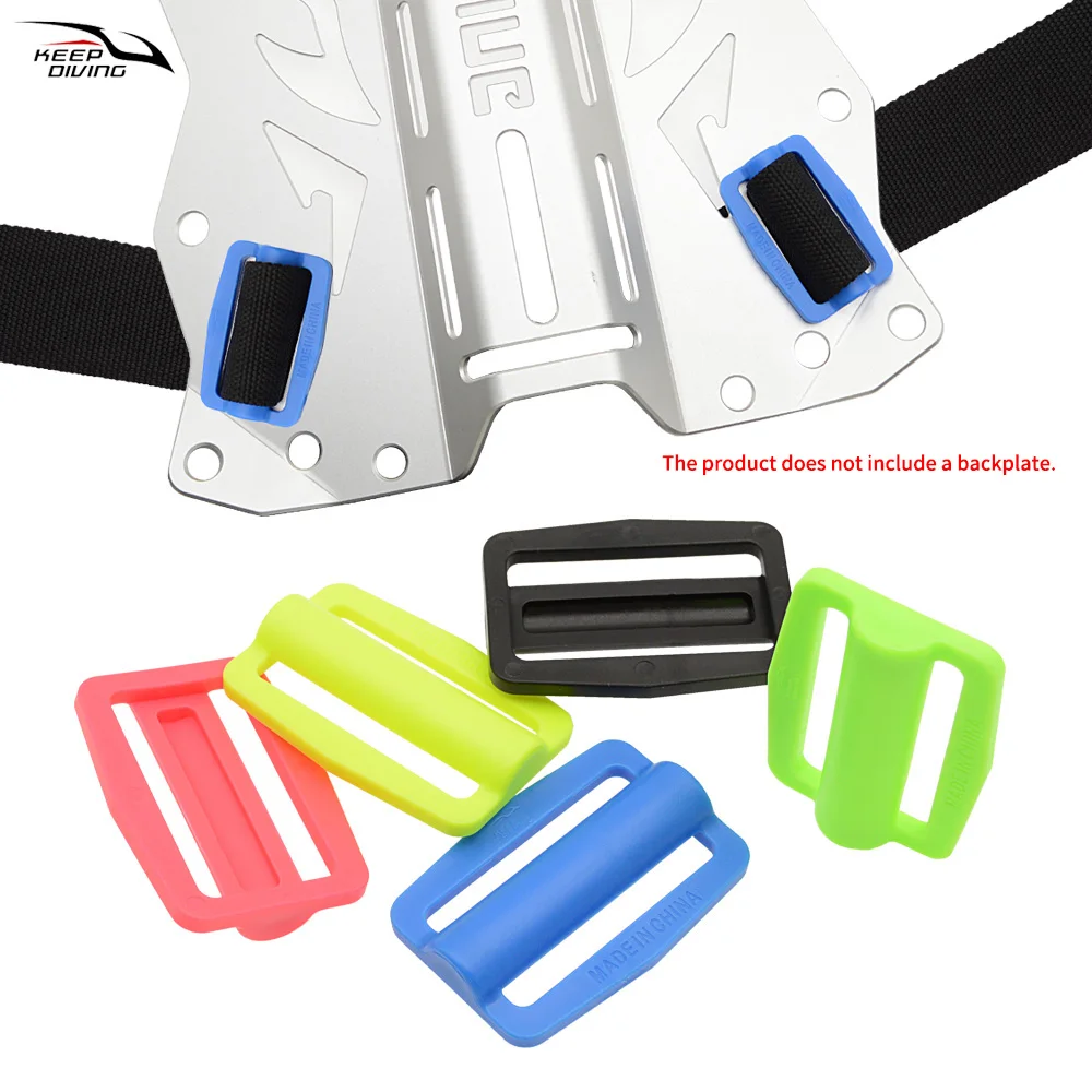 Placa trasera de buceo POM, 2 uds., se adapta a correas de 5cm, hebilla de correas ajustable fuerte y duradera, accesorios BCD