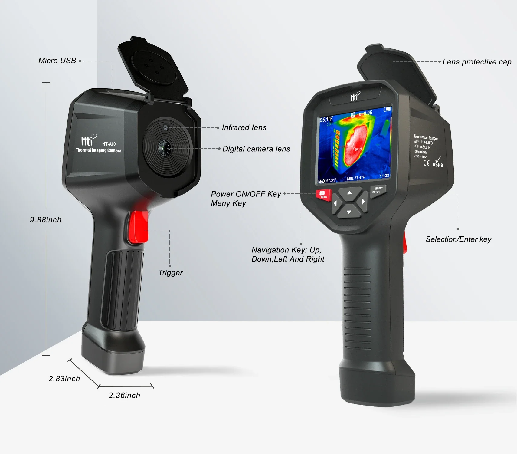 HT-A9 Wifi Ir Infrarood Warmtebeeldcamera Camera Handheld Temperatuur Automatische Tracking Warmtebeeldcamera Oplaadbare HTA9