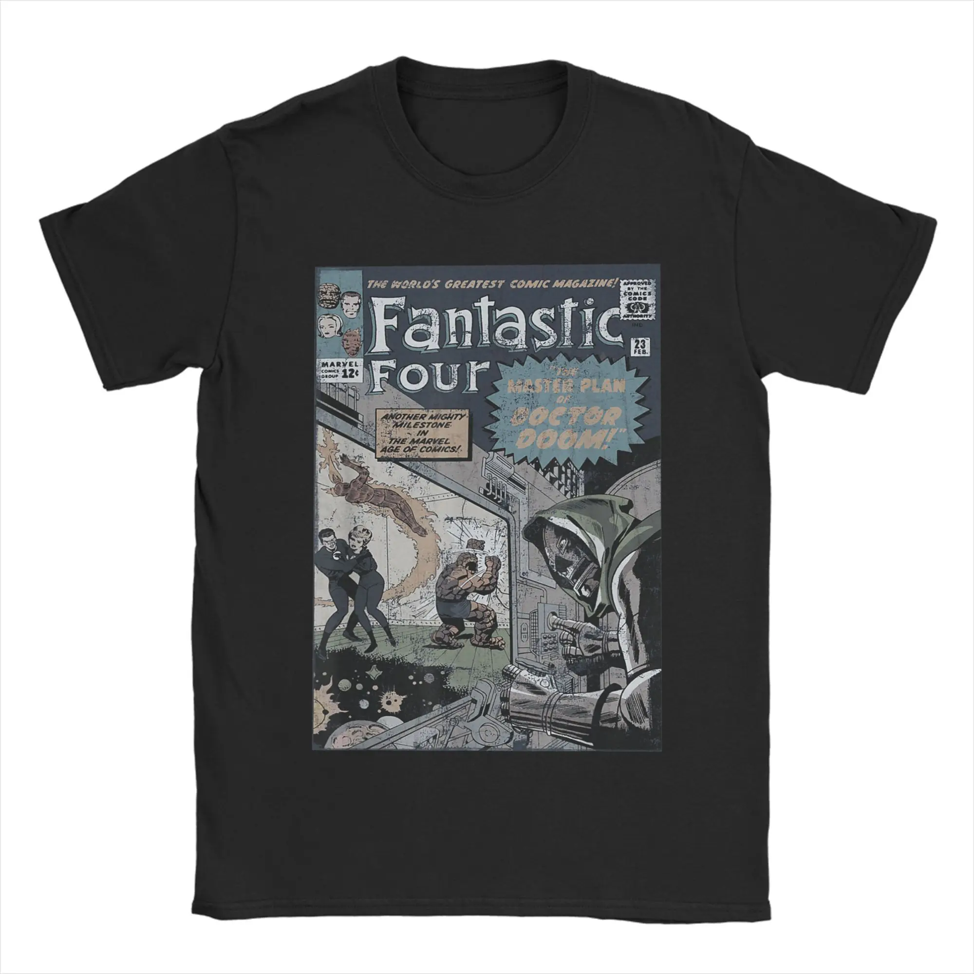 

Men's T-Shirts Fantastic Four The Master Plan Of Doctor Novelty Pure Cotton Tees Short Sleeve T Shirts O Neck Clothes Gift Idea