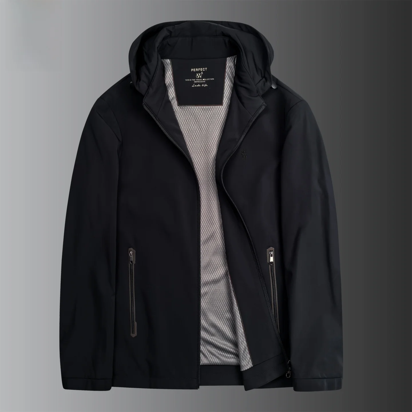 

Paul Men's Outdoor Casual Jaet Autumn New Detachable Cap Milk Silk Embroidery Color Men's Outerwear Faion Busin