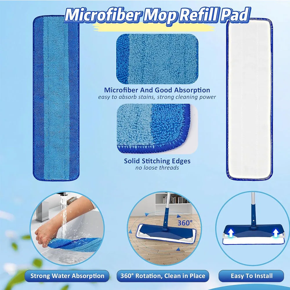 Microfiber Moping Cloth for Bona Replacement Pads Floor Care System Wet/Dry Flat Mop Cloth Cleaning Tools Mop