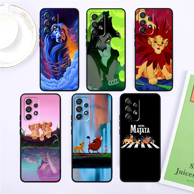 

Disney The Lion King For Samsung A53 A52 A33 A32 A51 A71 A21S A13 A73 A50 A22 A23 A03 A72 A54 A12 5G Black Soft Phone Case