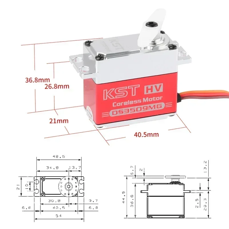 KST DS3509MG 35kg 8.4V HV Digital Servo CNC Coreless motor Metal Gear 25T Large Torque For 30cc 120 Class RC Airplane Boat Car