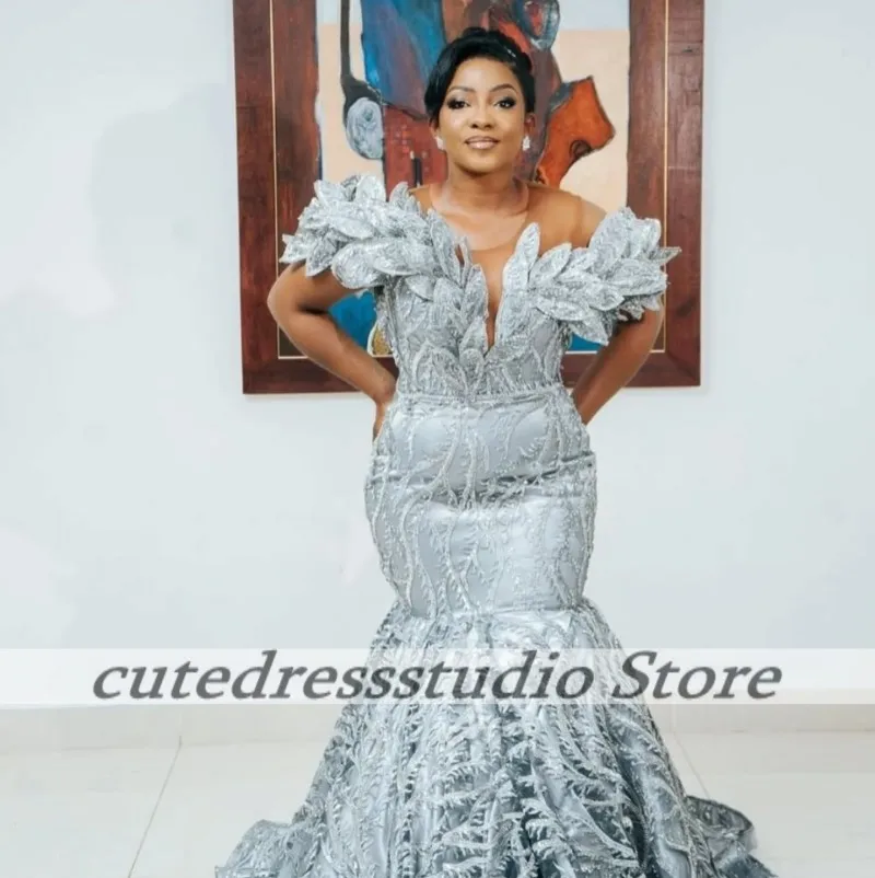 Hohe Qualität Weg Von Der Schulter Meerjungfrau Rüschen Prom Kleid Pailletten Applique Abend Party Kleider Vestidos De Fiesta Angepasst