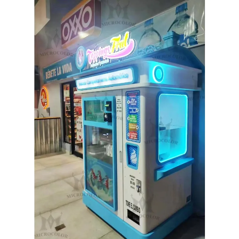 24 Hours Online Service Commercial Automatic  Gelato Machine Coin Operated Yogurt Soft Ice Cream Vending Machine Automat