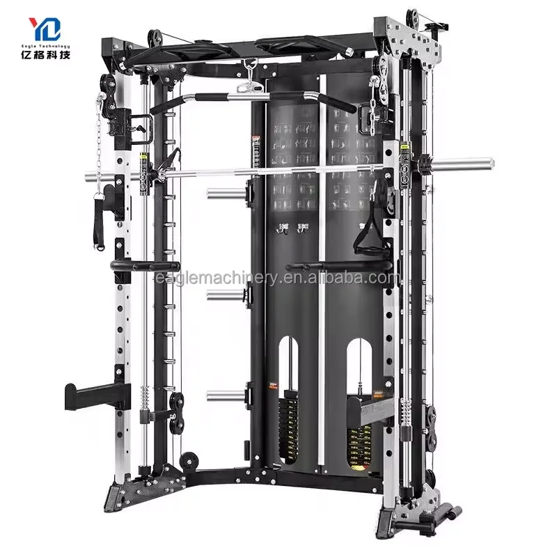 4093 Commercial Multi Function Home Gym Equipment Power Rack Multi Station Smith Machine Squat Rack for Use