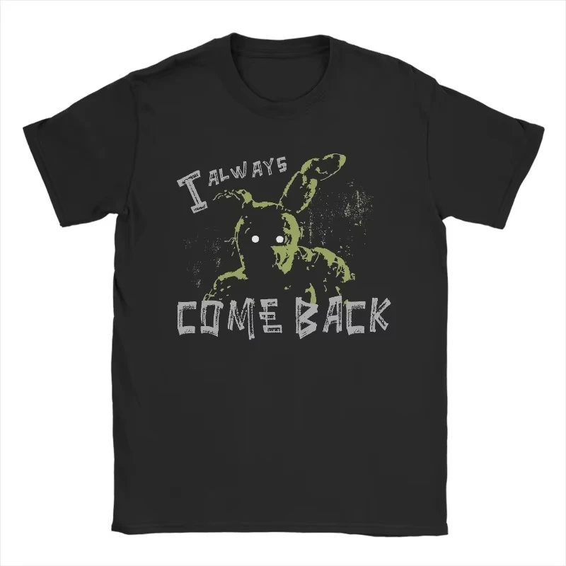 2026  new  Vintage Worn Bunny Character Graphic T-Shirt, Dark Game Style Casual Short Sleeve Tee
