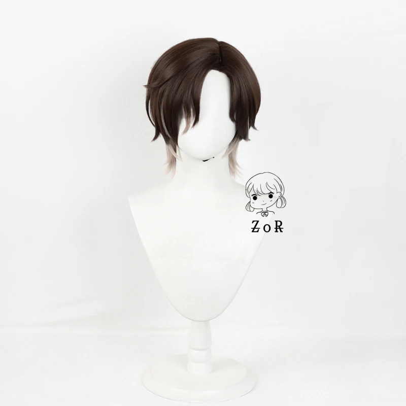 Mr Reca Wig Game Honkai:Star Rail Cosplay Men 30cm Brown Short Hair High Heat Resistant Wig Mr Reca Cosplay +Free Wig Cap