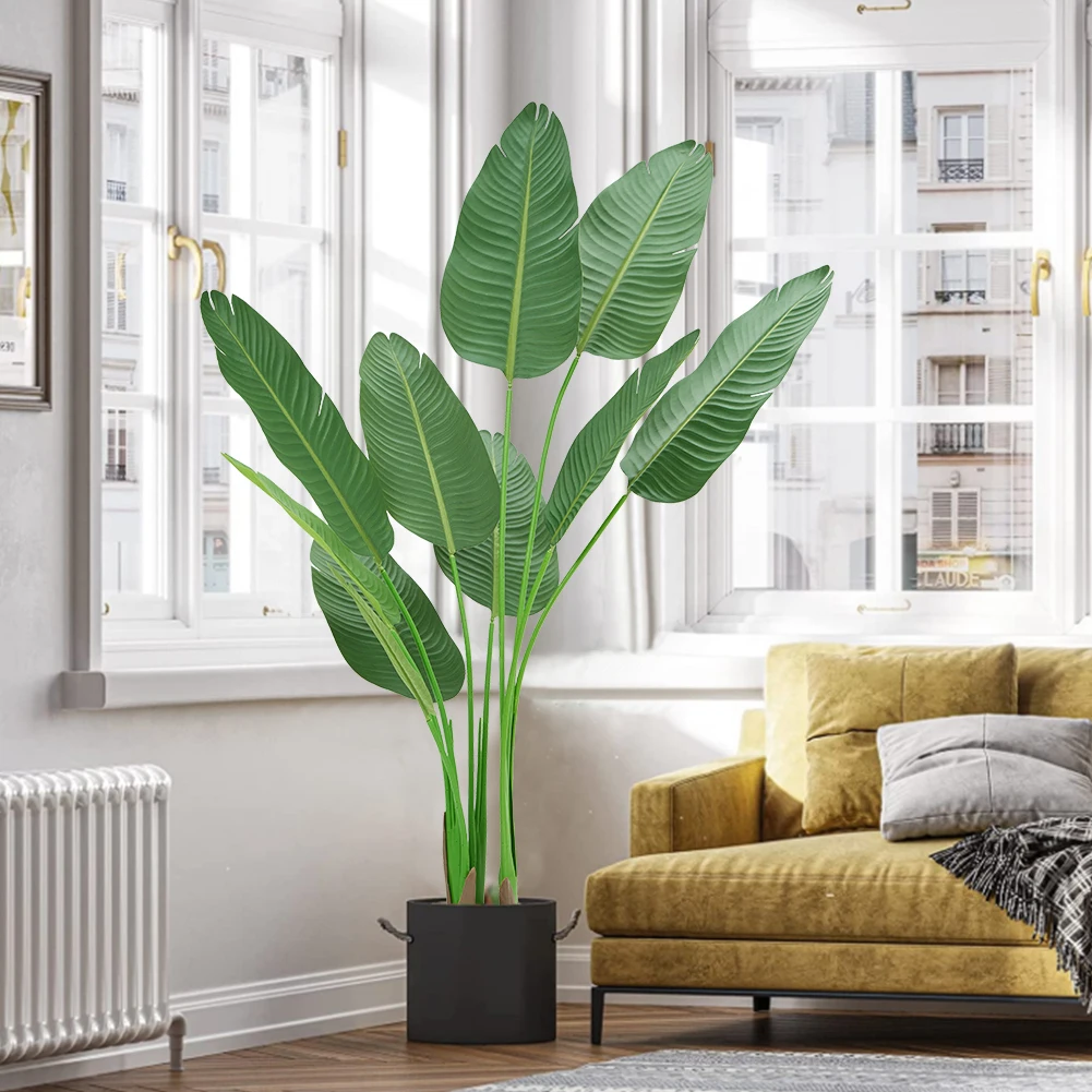 Artificial Fake Tropical Plants Simulation Faux Banana Leaf For Indoor Outdoor Office Living Room Decor 160cm