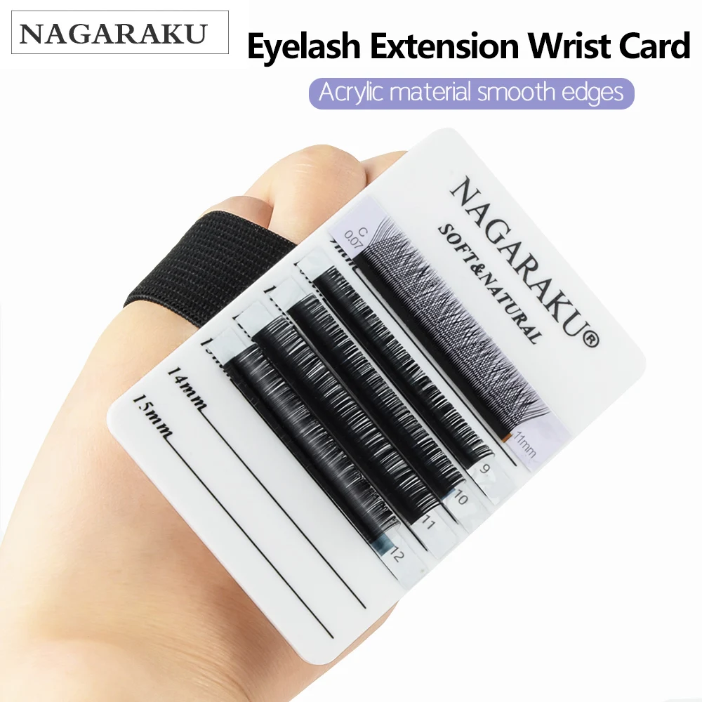 NAGARAKU Palette Makeup Tools Fake False Lashes Holder With Rubber Band Wrist Card for Eyelash Extensions Acrylic Material