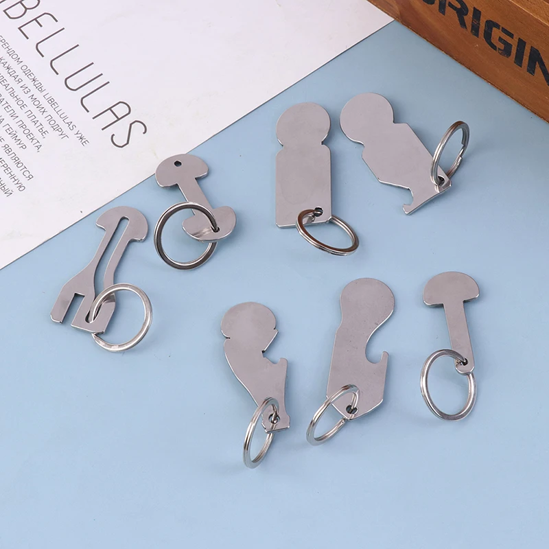 New 1pc Key Ring Coin Holder Keychain Shopping Trolley Tokens Multifunctional Shopping Cart Accessories Tool